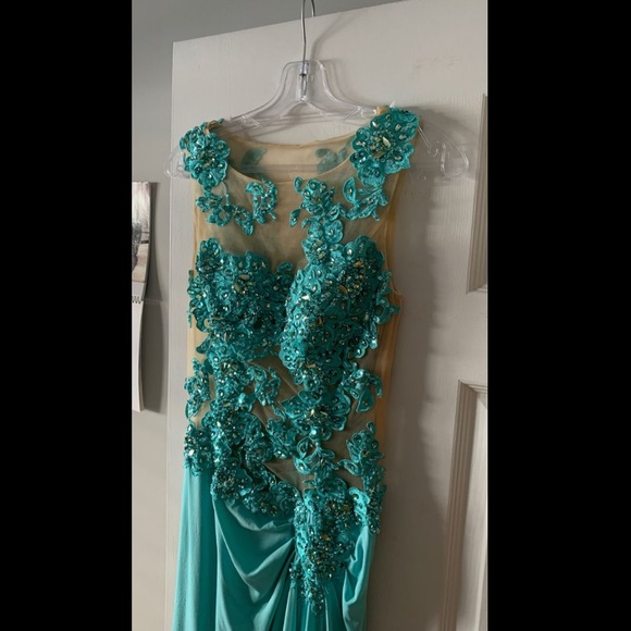 Turquoise Evening Dress - Picture 6 of 6